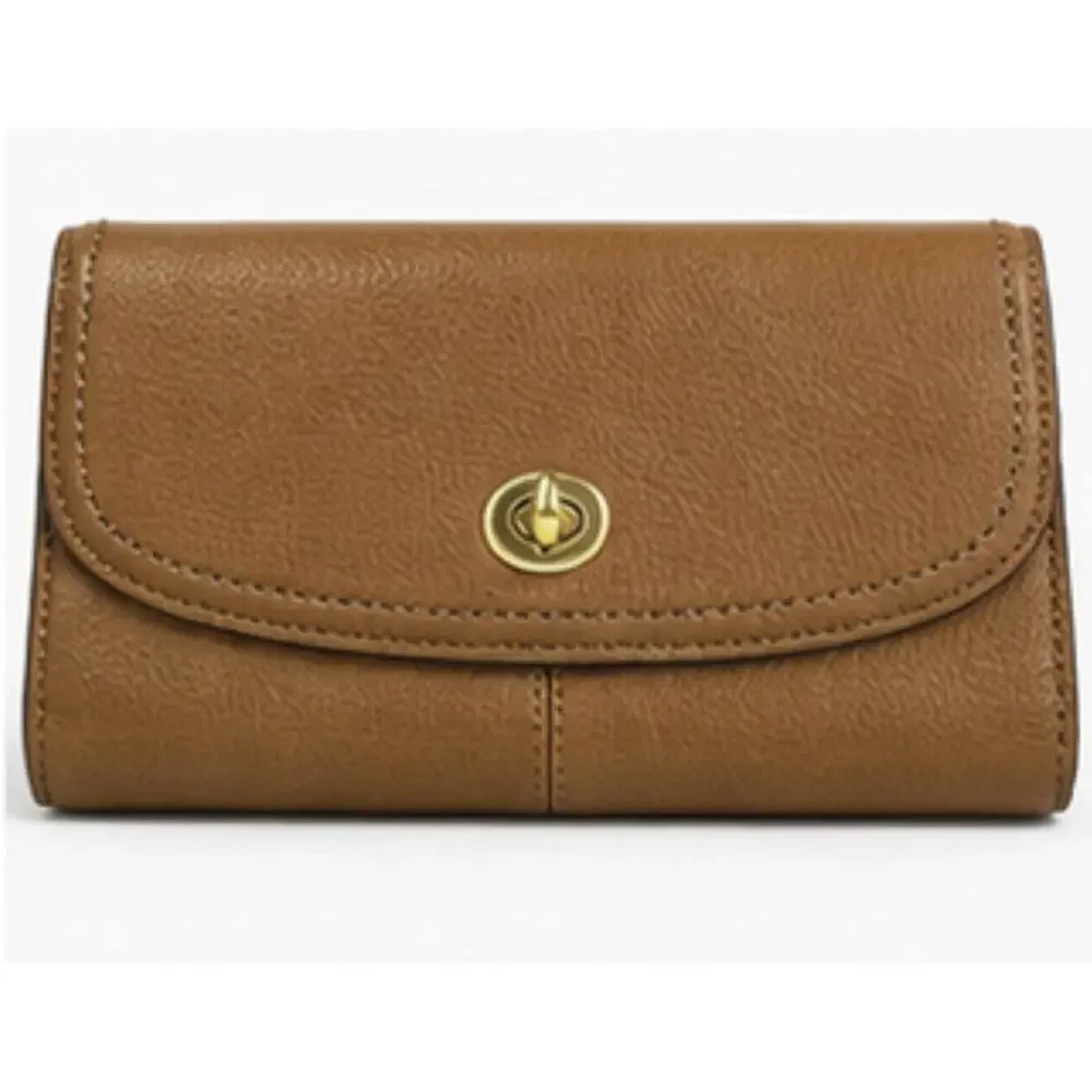 Coach F23284 Park Carrie Tote & F23167 Slim Wallet British Tan Leather Bundle